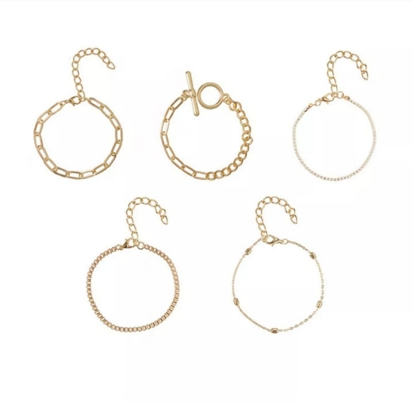 5 Pcs/Set Classic Women Round Geometry Bead Chain - Picture 3 of 6